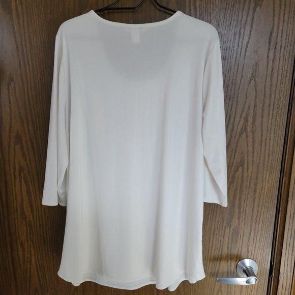 Christopher and Banks Silky White Tunic Top Size 1X - Picture 5 of 7
